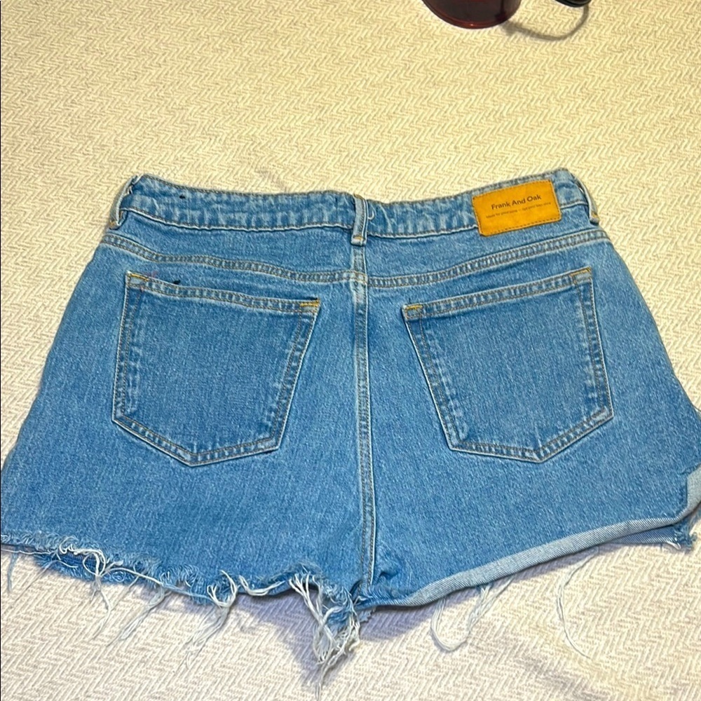 Frank and Oak Stevie Jean Cut off Shorts with side slits. Size 30